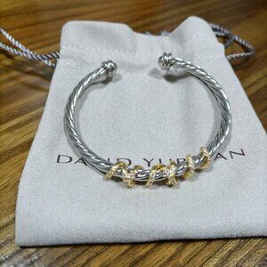David Yurman Helena Center Station Bracelet with 18K Gold,4mm